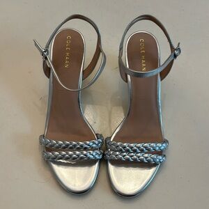 Cole Haan women’s Alyse braided sandal 65mm - silver size 9B